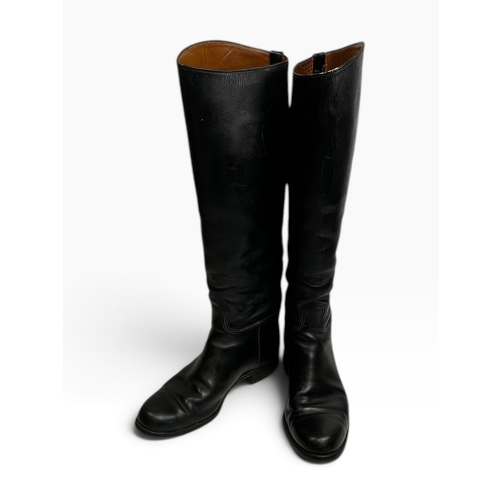Vintage Dehner Omaha Black Leather 18" Tall Riding Dress Boots